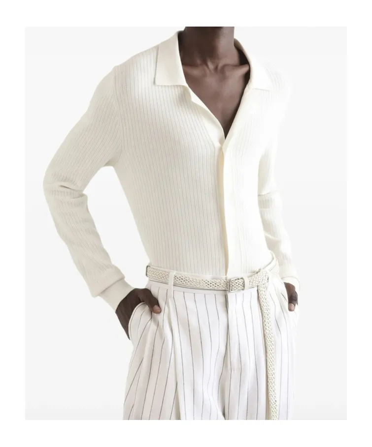 Buttoned Ribbed Cardigan