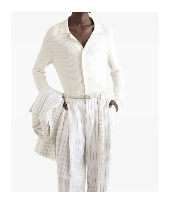 Buttoned Ribbed Cardigan