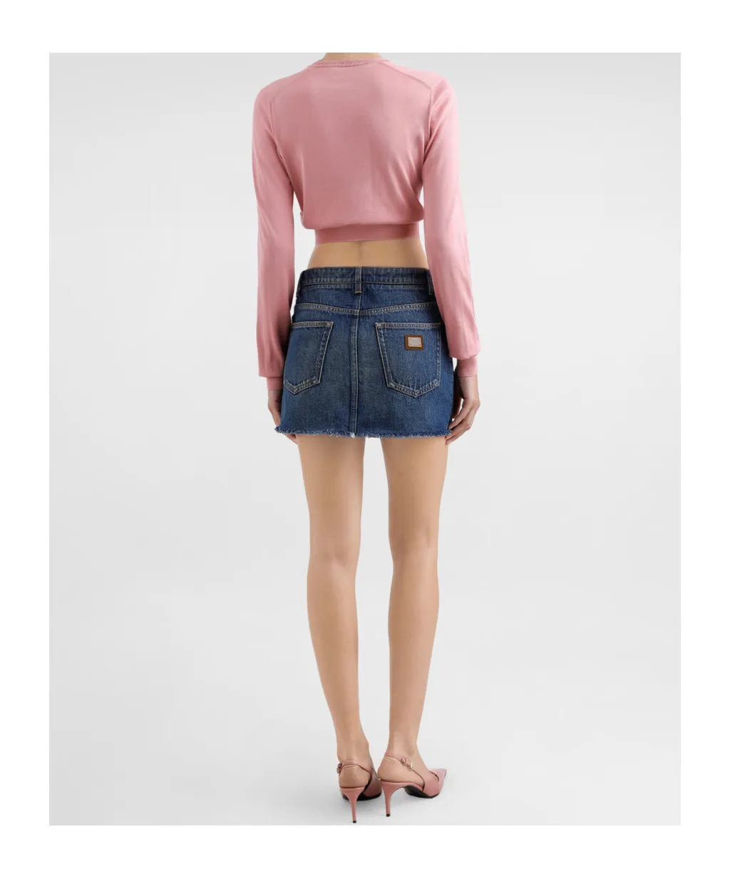 V-Neck Cropped Cardigan