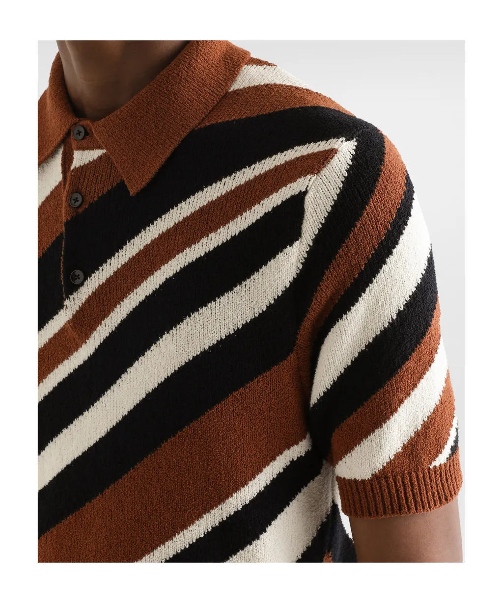 Striped Inlay Short-Sleeved Polo Shirt