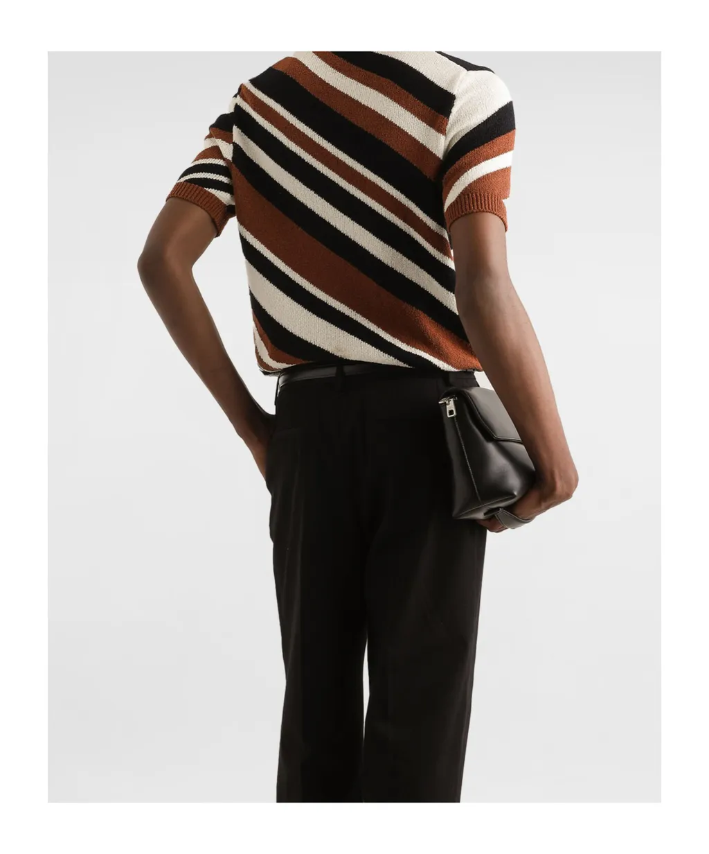 Striped Inlay Short-Sleeved Polo Shirt