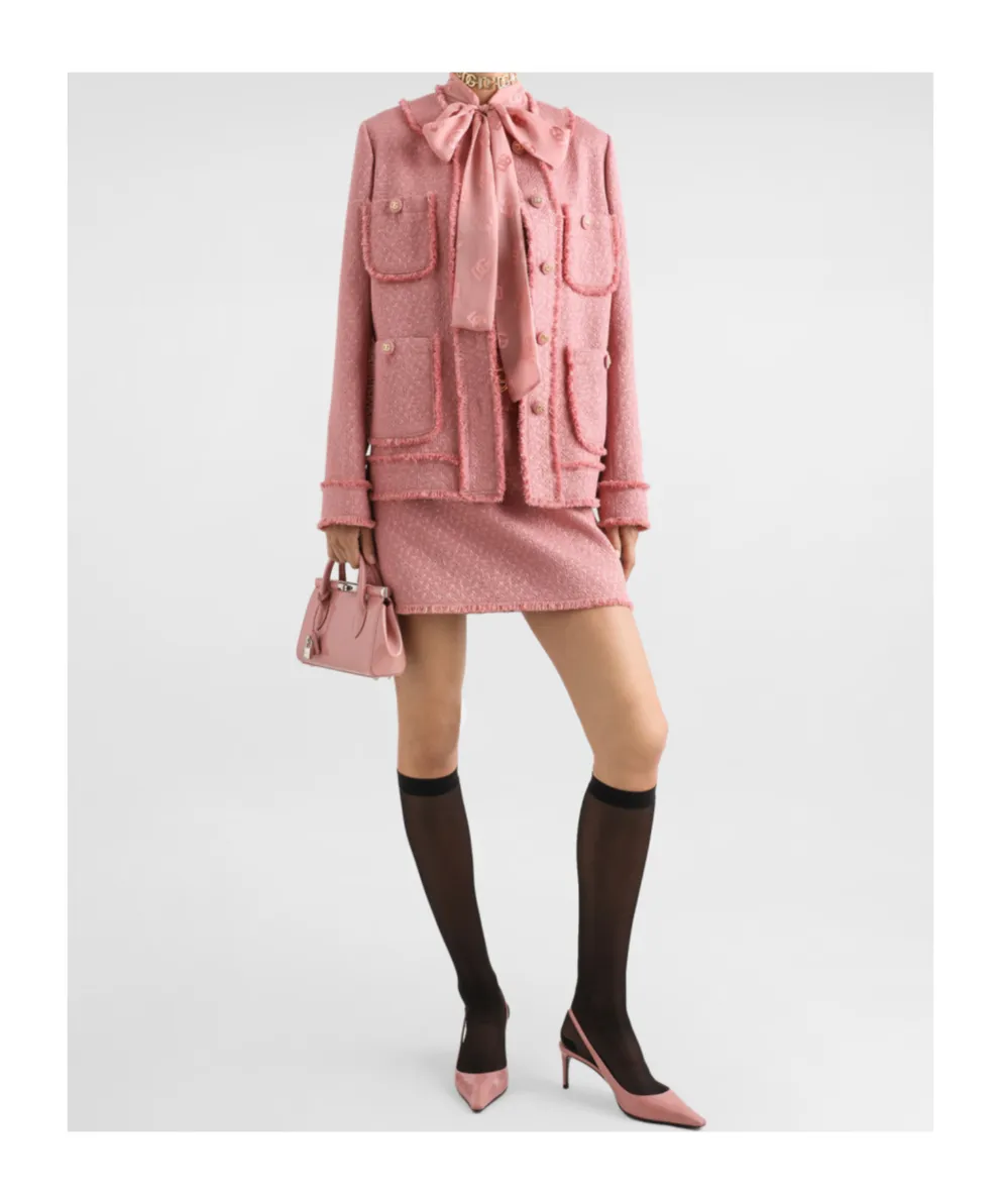 Single-Breasted Raschel Tweed Jacket
