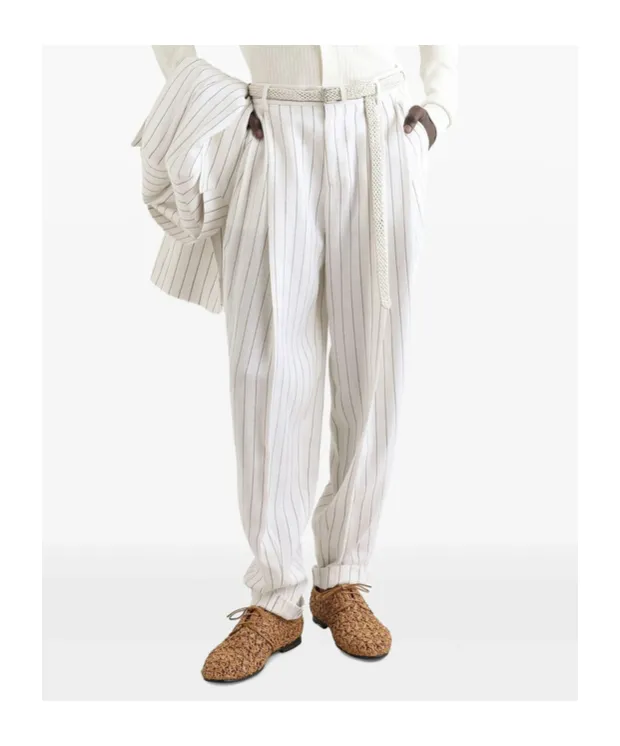 Double Darts Detailed Pinstriped Pants