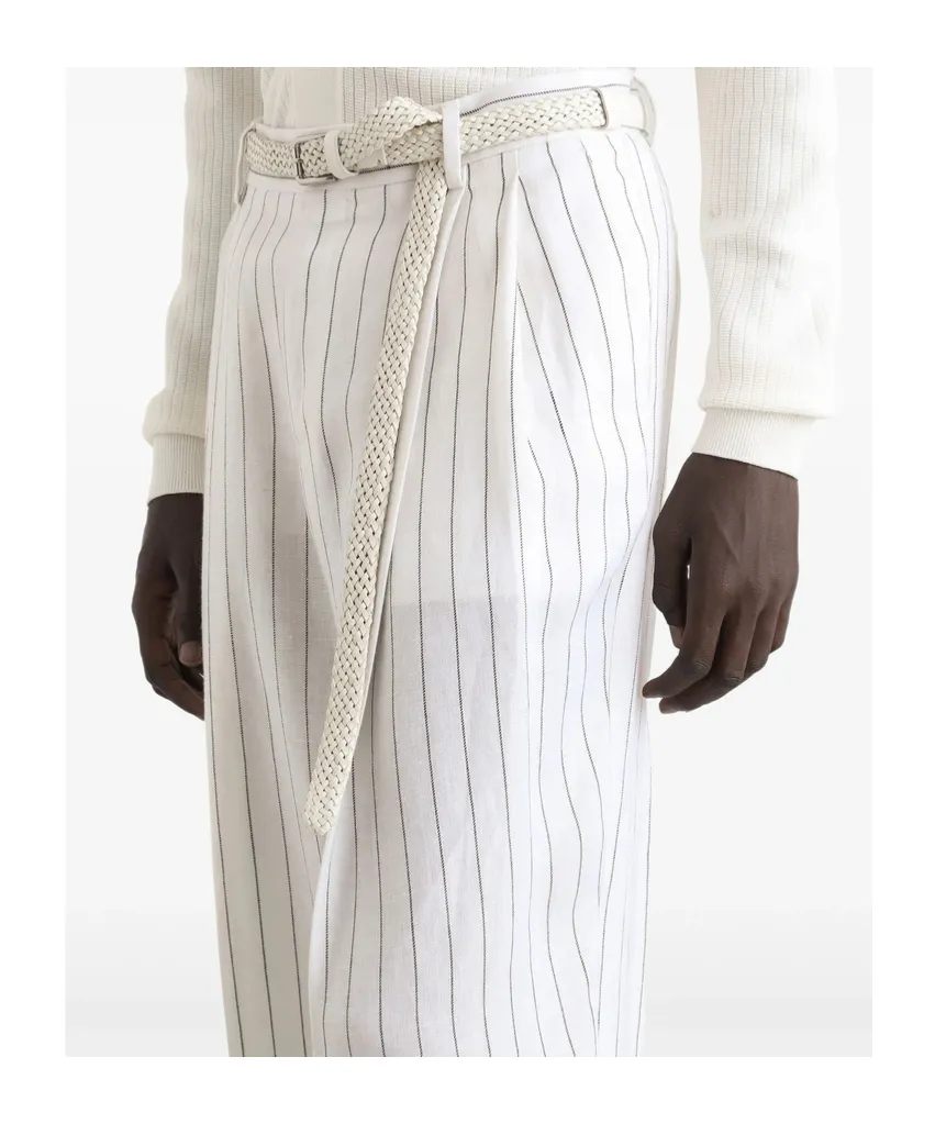 Double Darts Detailed Pinstriped Pants