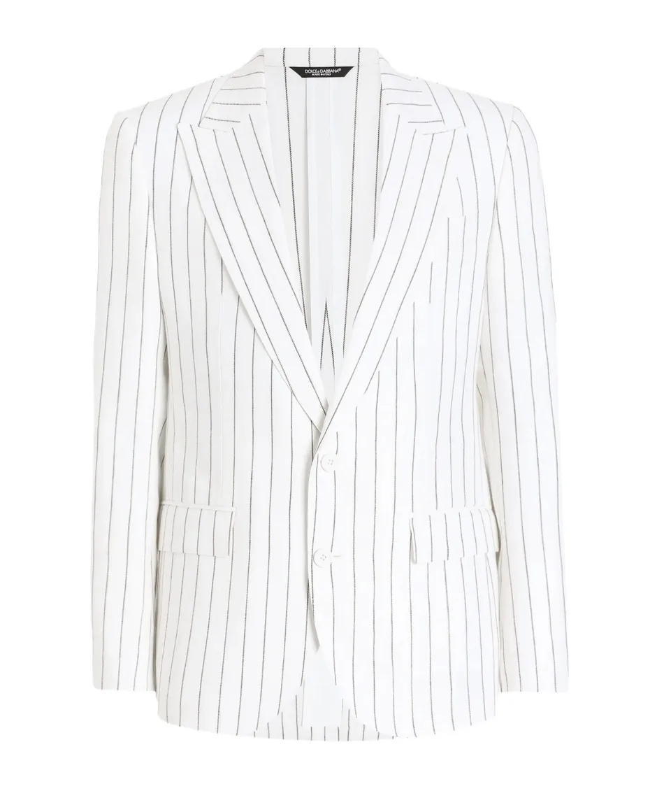 Single-Breasted Pinstriped Jacket