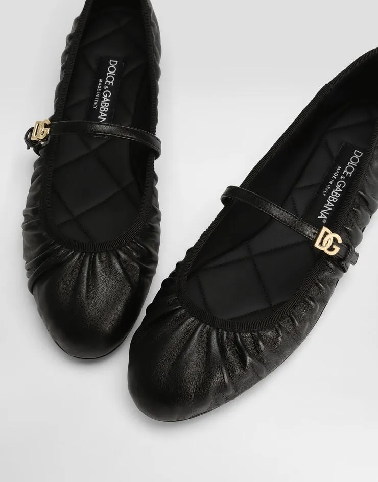 Dg Logo Plaque Ballet Flats