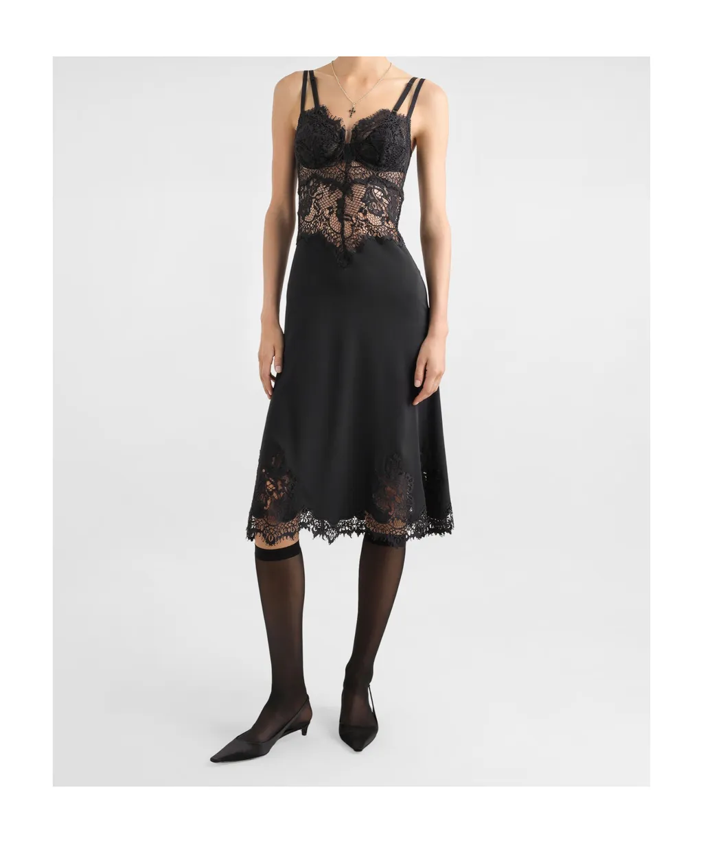 Floral-Lace Midi Dress