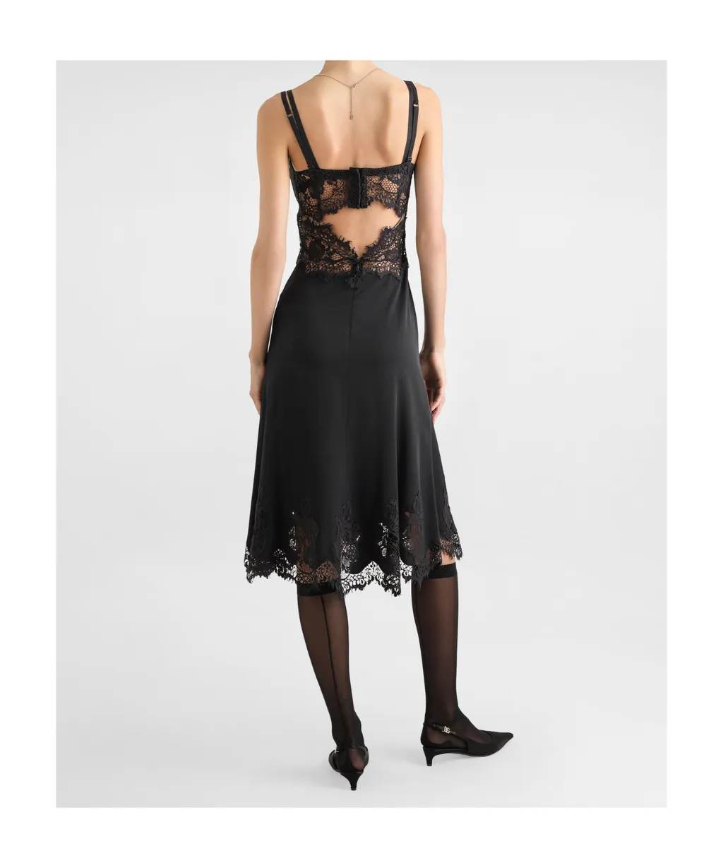 Floral-Lace Midi Dress