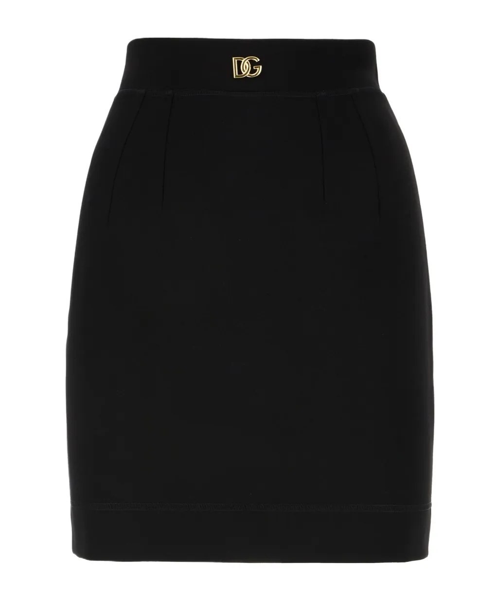 Logo Plaque High-Waist Pencil Skirt