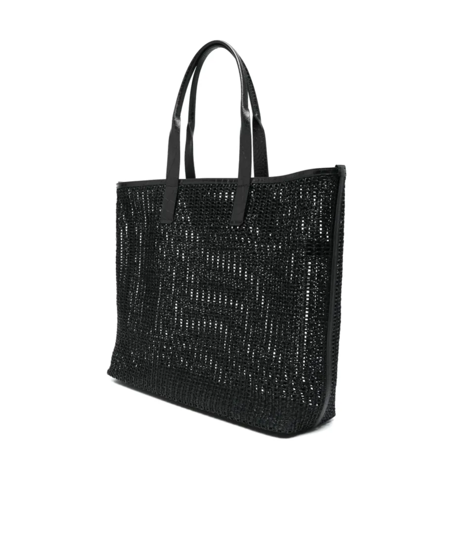 Logo Printed Mesh Shopper Bag