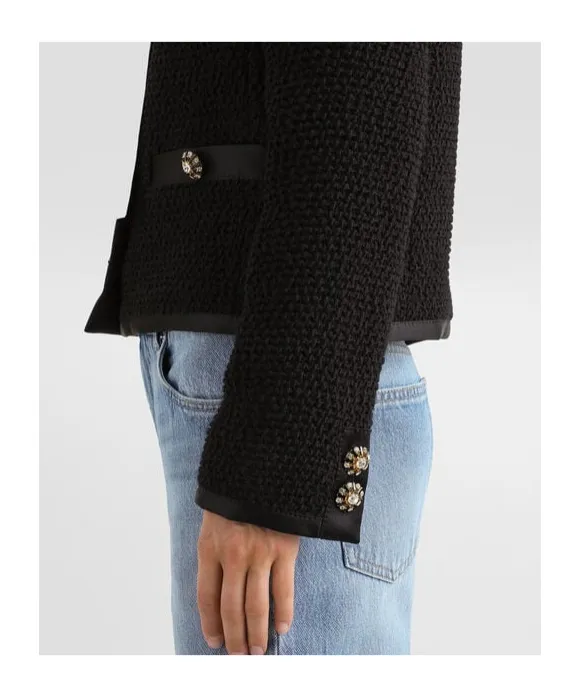 Cropped Single-Breasted Tweed Jacket