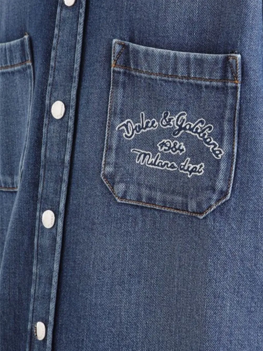Logo Embroidered Denim Shirt