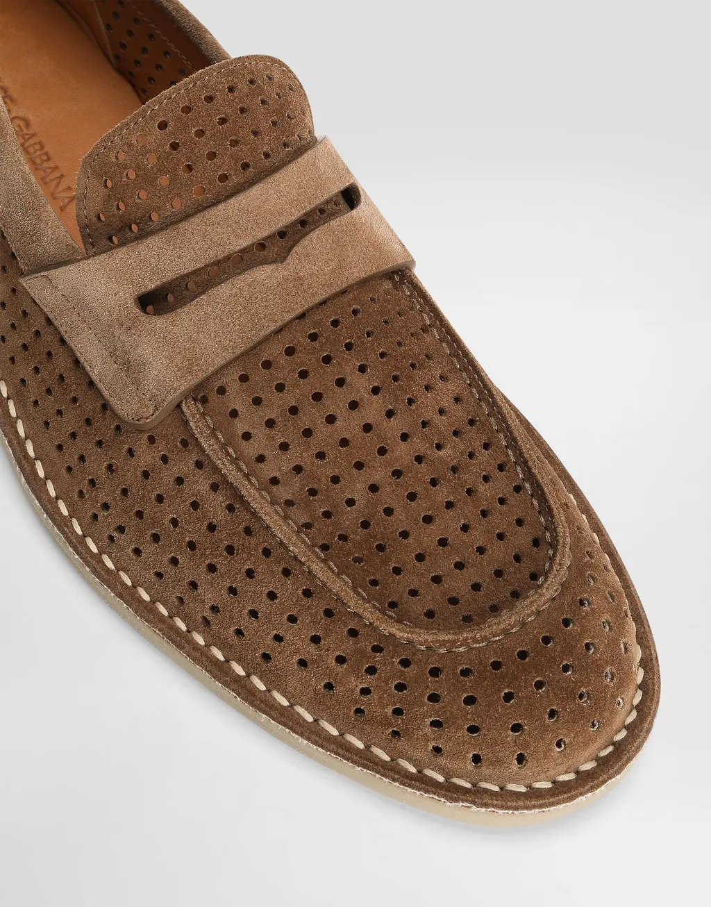 Logo Plaque Perforated Loafers