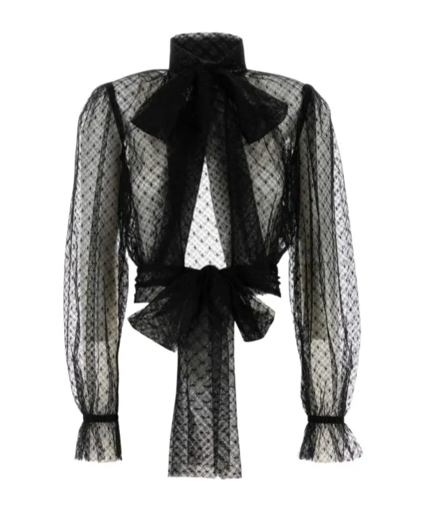 Lace Bow-Detail Blouse