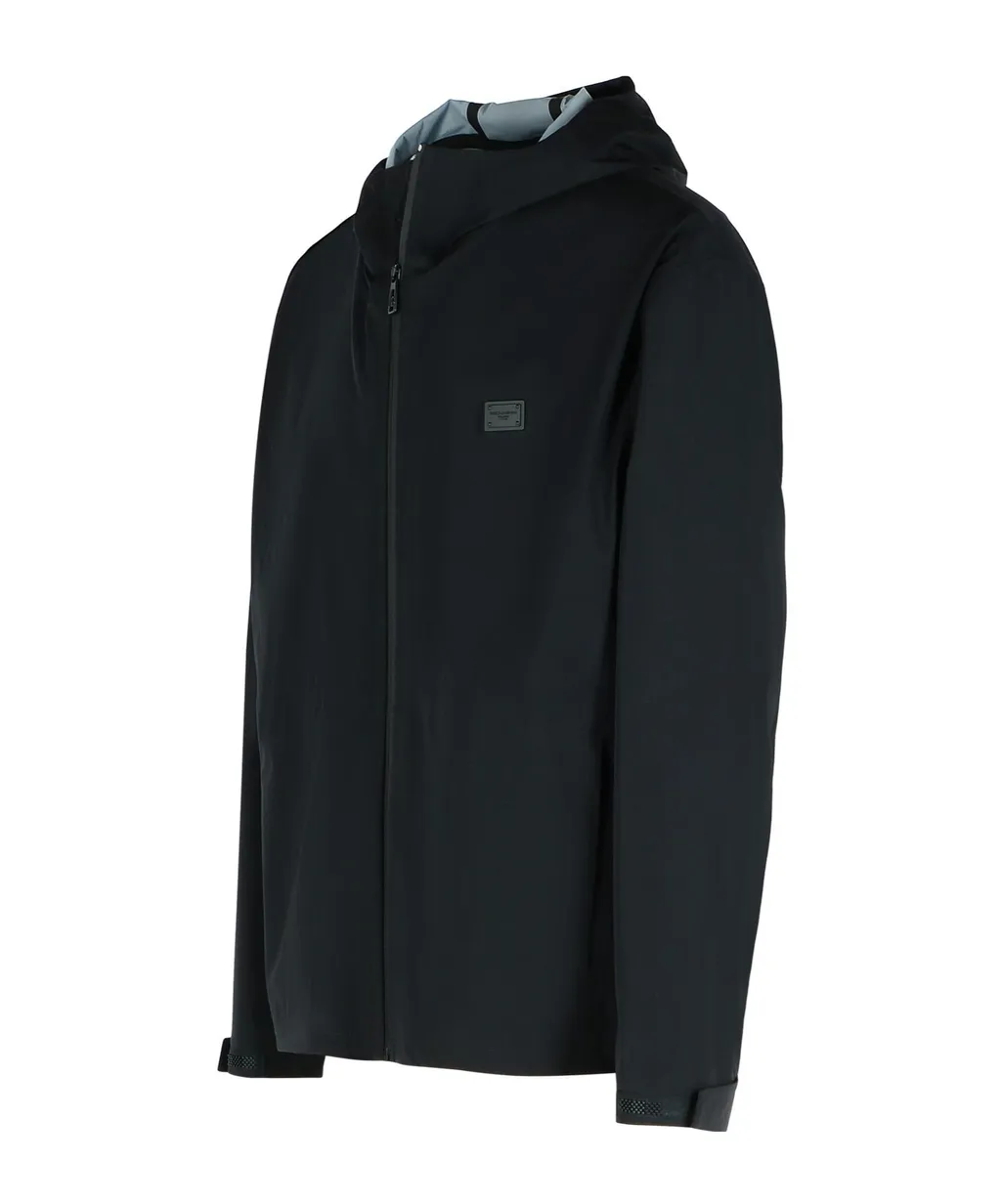 Logo Plaque Zipped Bomber Jacket