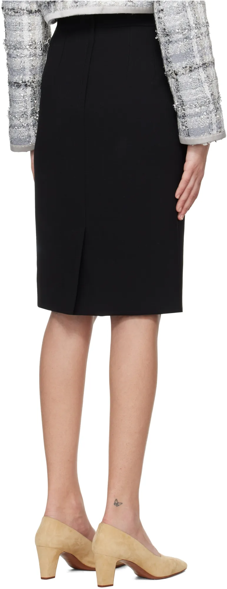 Dg Logo Plaque Midi Pencil Skirt