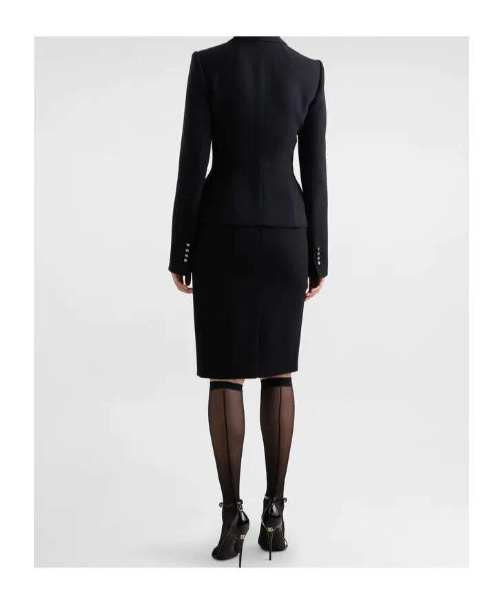 Dg Logo Plaque Midi Pencil Skirt