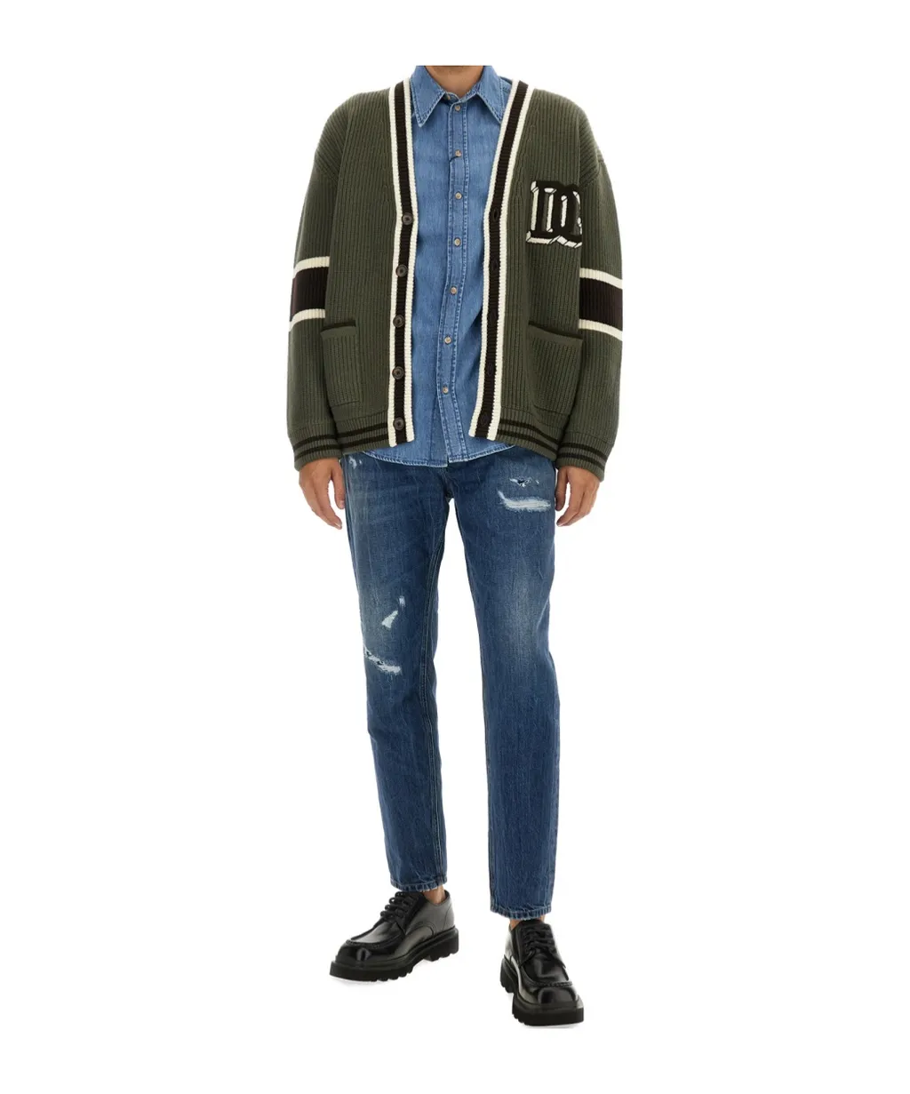 Curved Hem Denim Shirt
