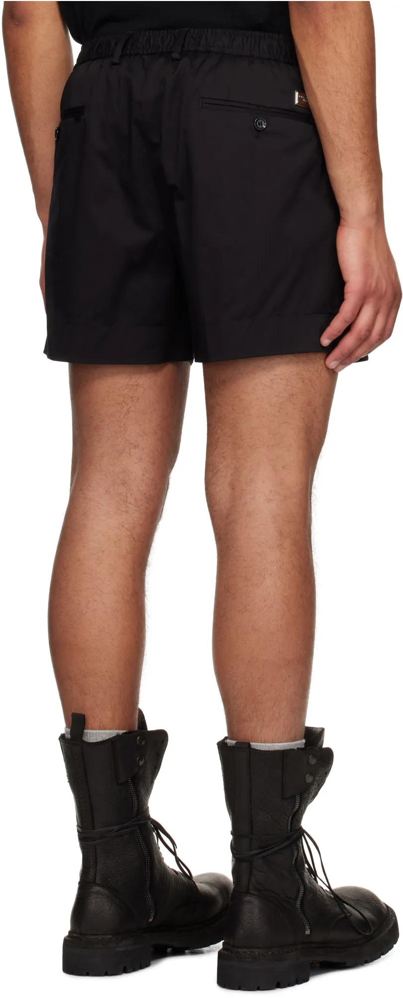 Pleated Gabardine Shorts