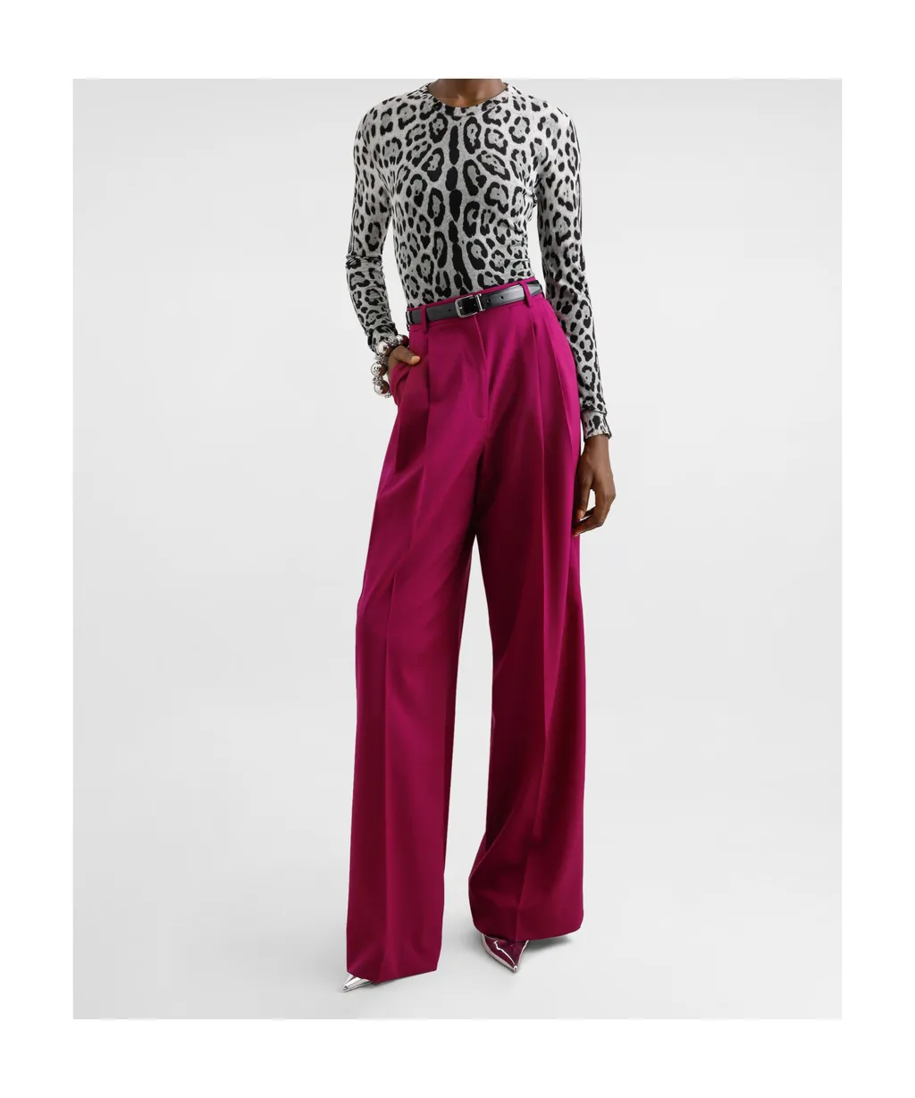 Pleat Wide-Leg Trousers