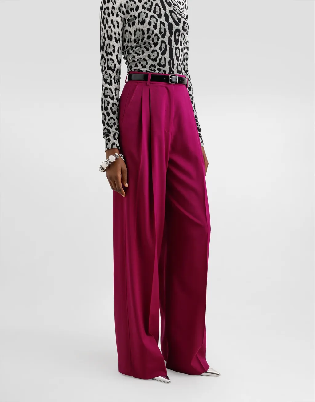 Pleat Wide-Leg Trousers