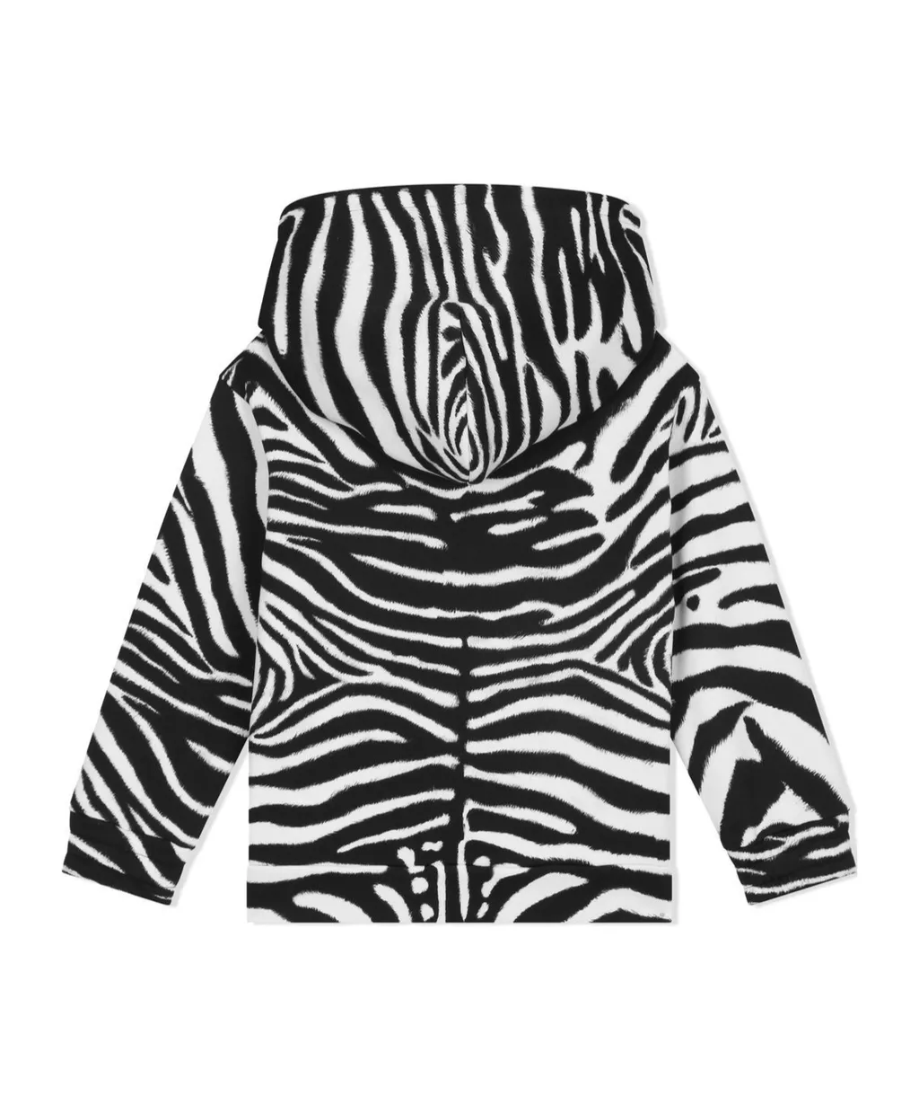 Zebra Print Cotton Hoodie