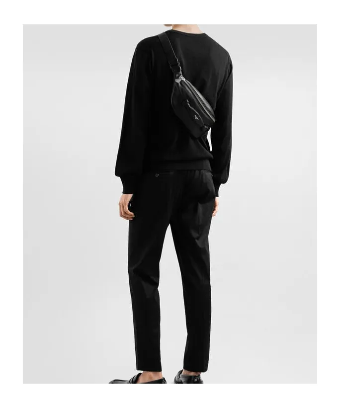 Logo Printed Zipped Belt Bag