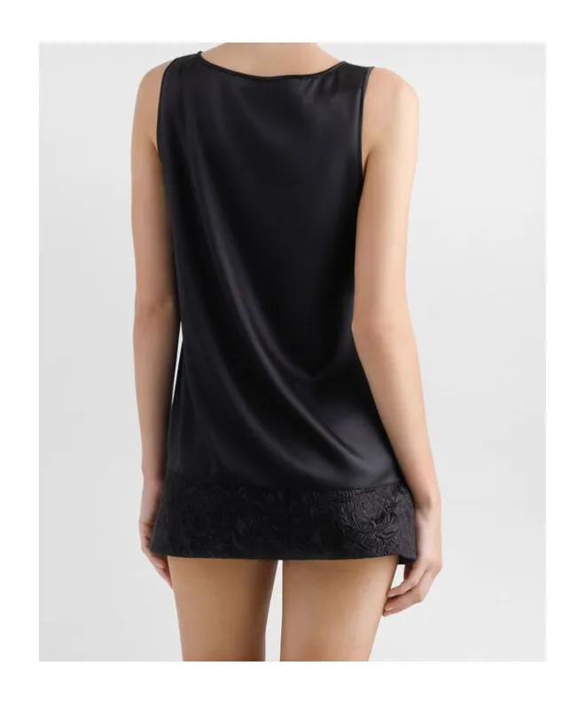 Dg Logo Pin Satin Tank Top