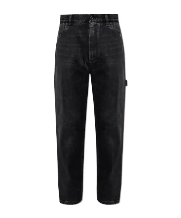 Logo Plaque Straight Leg Jeans