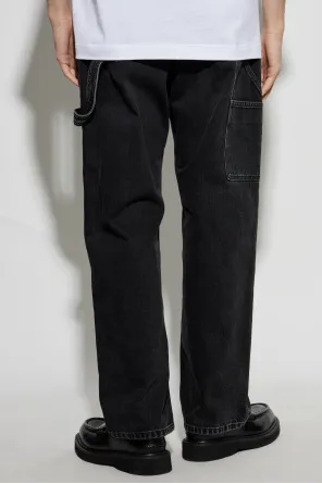 Logo Plaque Straight Leg Jeans