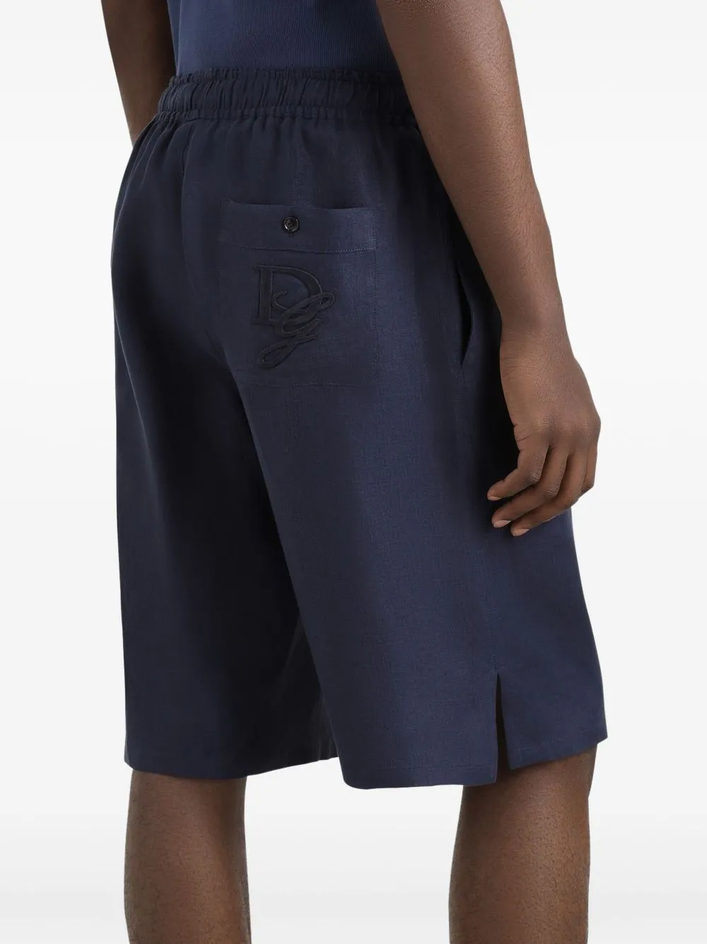 Dg Logo Embroidered Bermuda Shorts