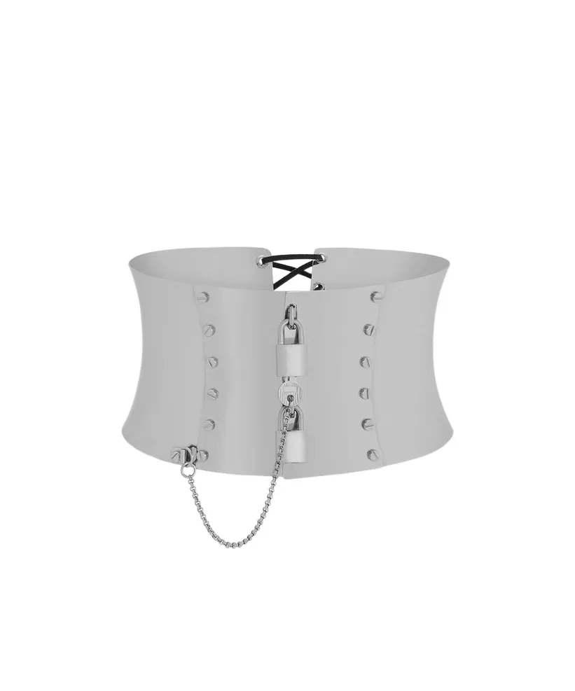 Padlock-Detail Metallic Belt
