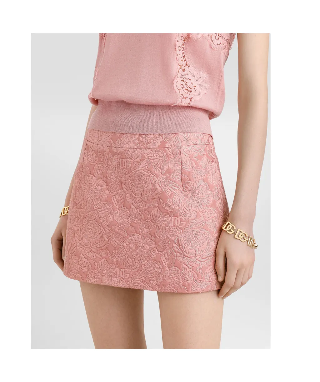 Floral Jacquard Mini Skirt
