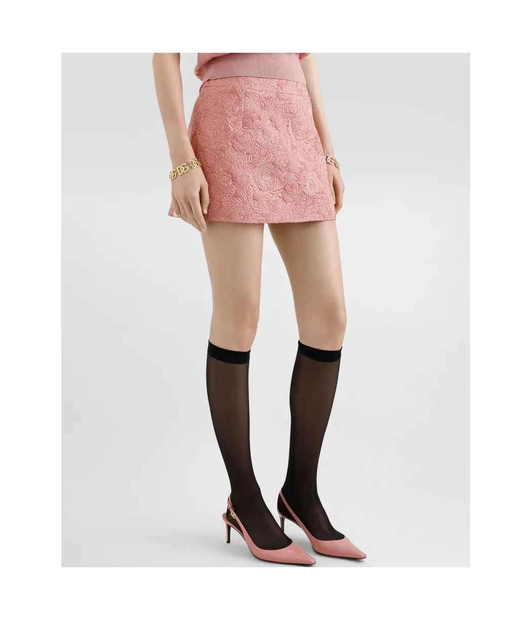 Floral Jacquard Mini Skirt