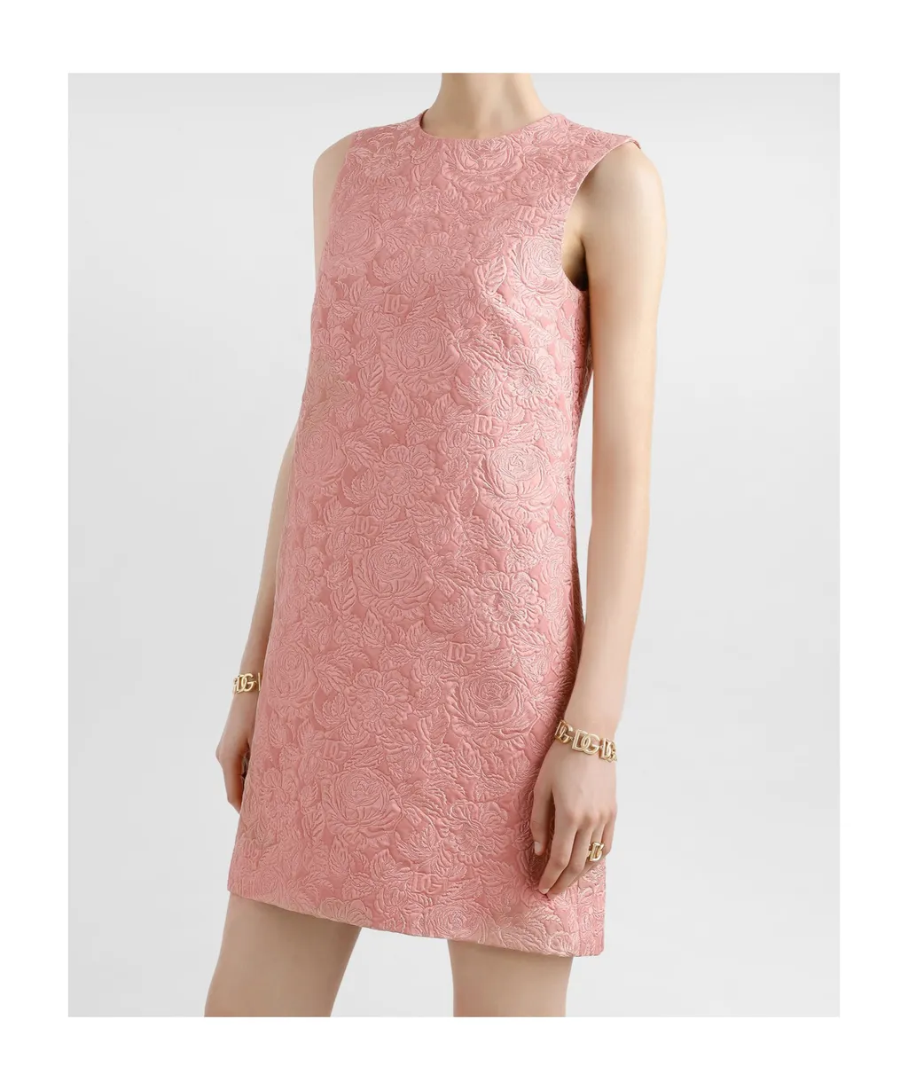 A-Line Floral Jacquard Mini Dress