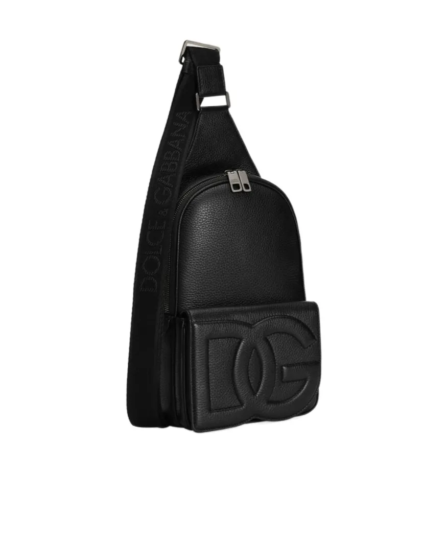 Logo Embossed Zipped Backpack