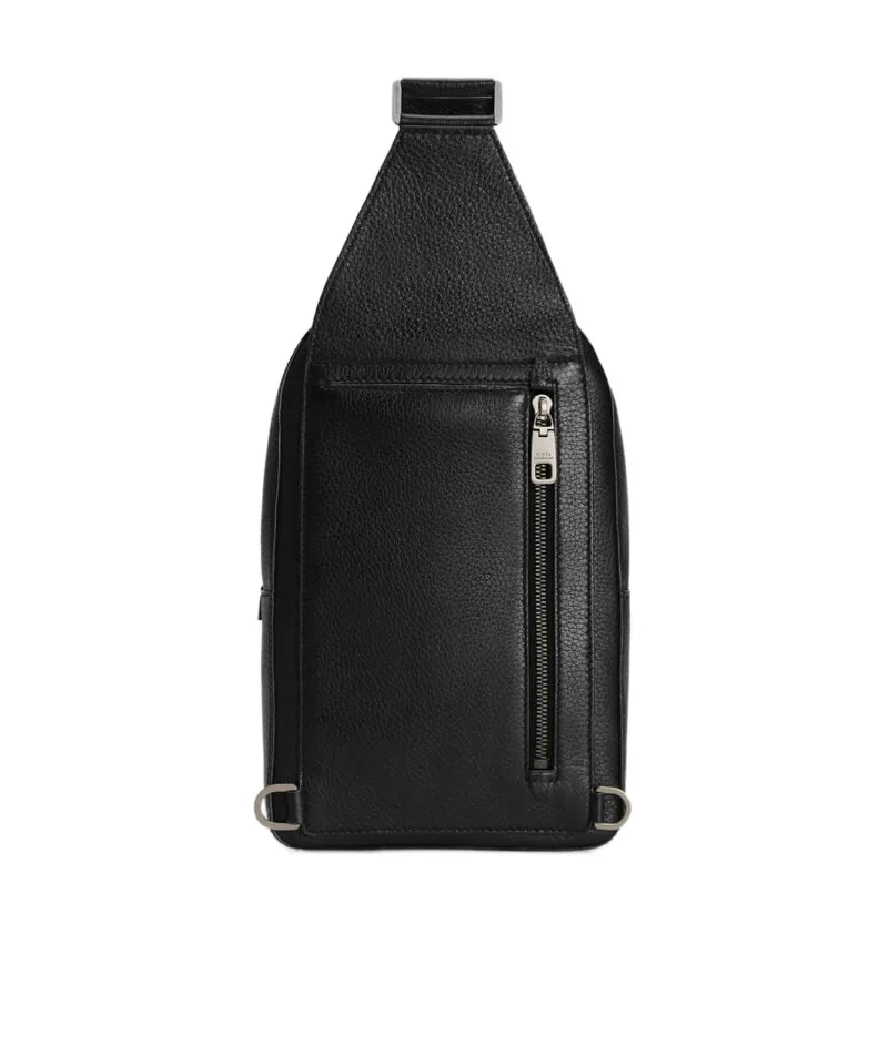Logo Embossed Zipped Backpack