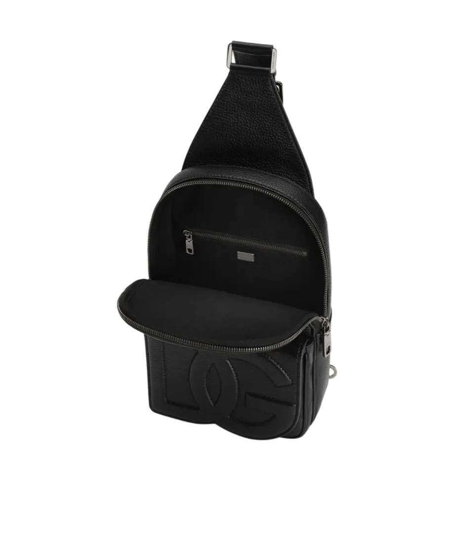 Logo Embossed Zipped Backpack
