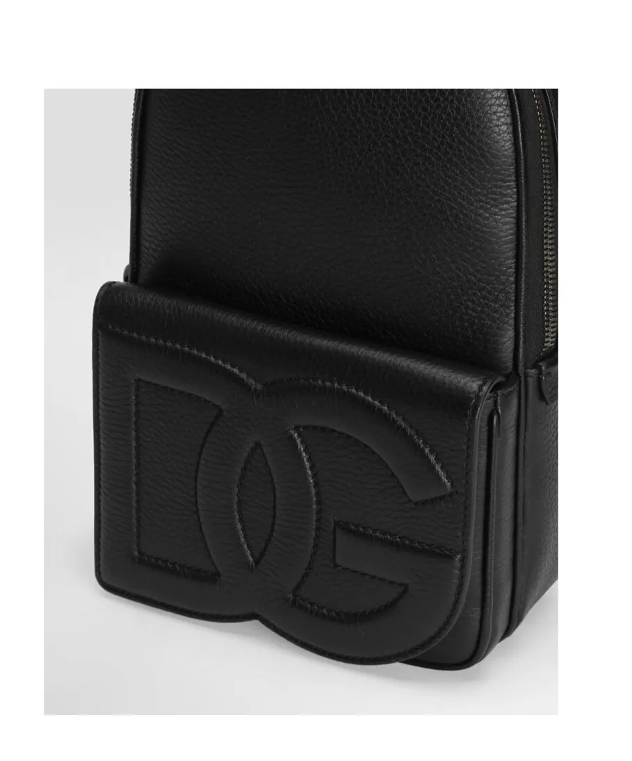 Logo Embossed Zipped Backpack