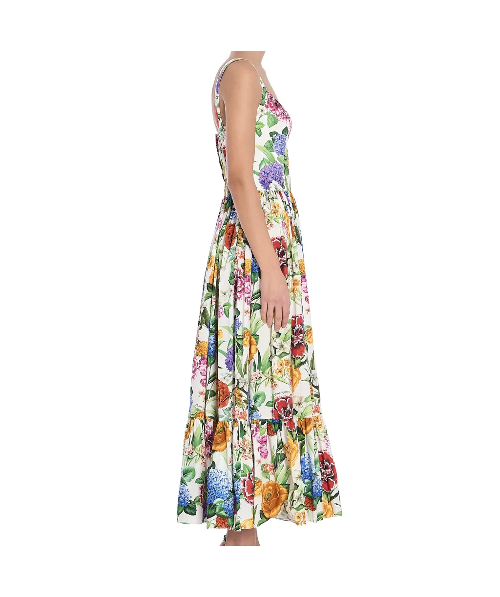 Floral Printed Sleeveless Midi Dress