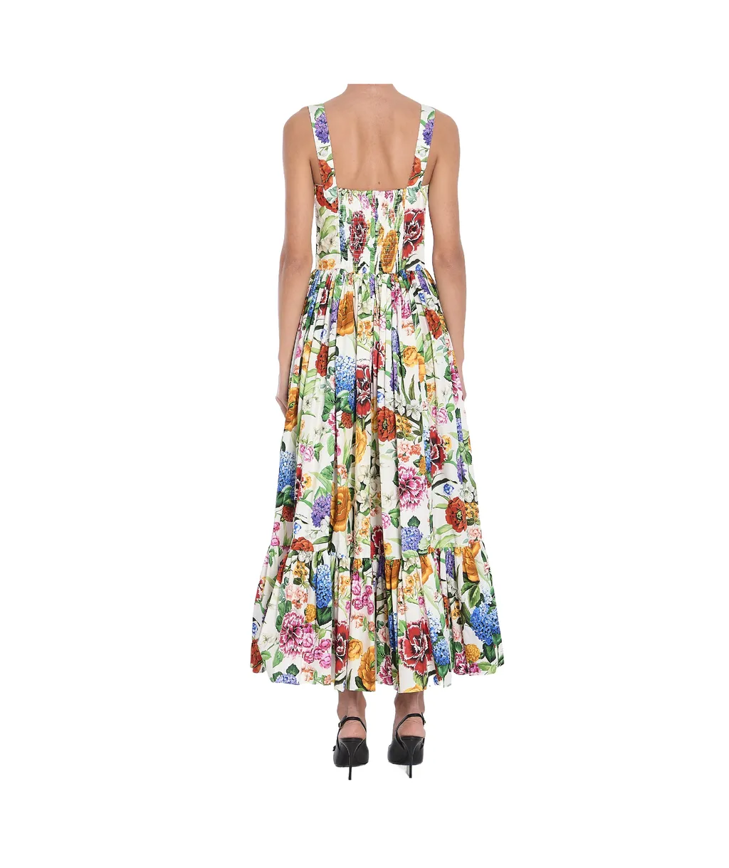 Floral Printed Sleeveless Midi Dress