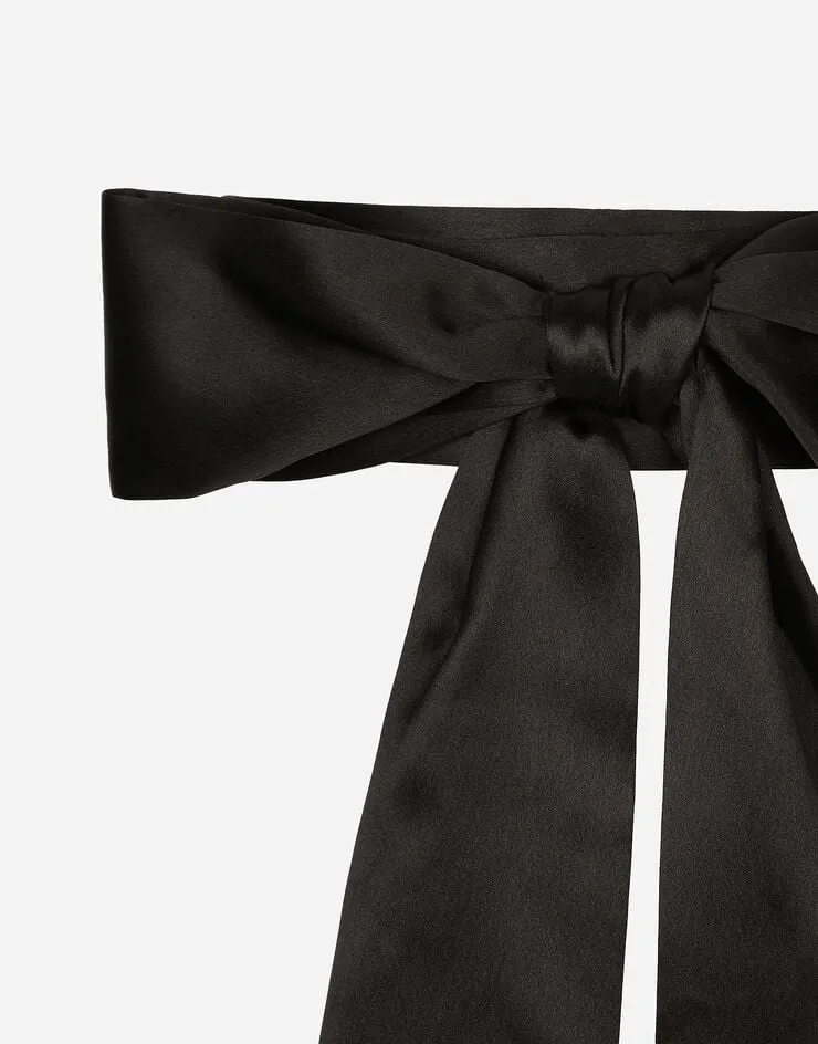 Bow Satin Tie Belt
