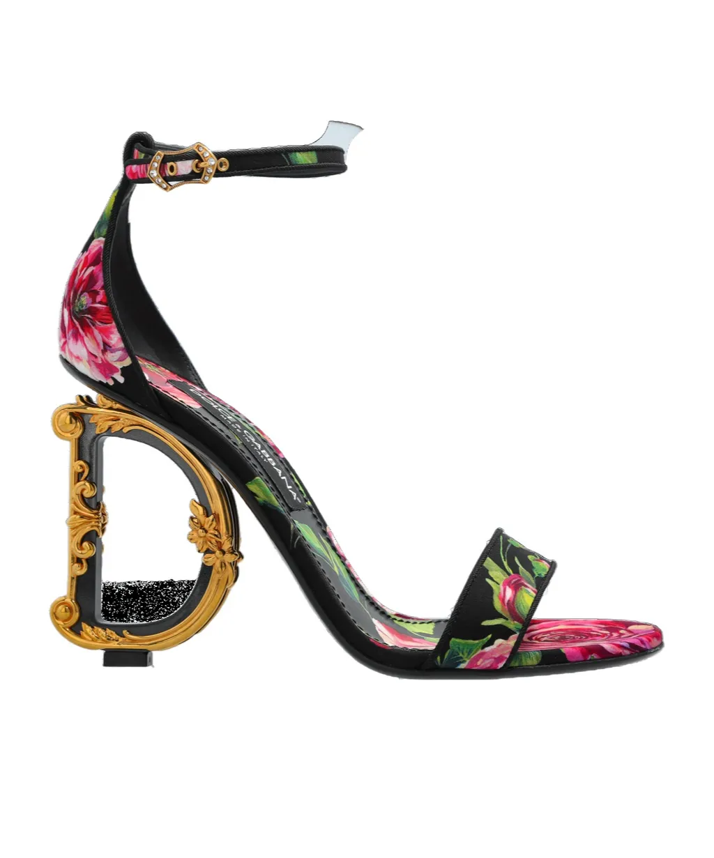 Floral Printed Heeled Sandals