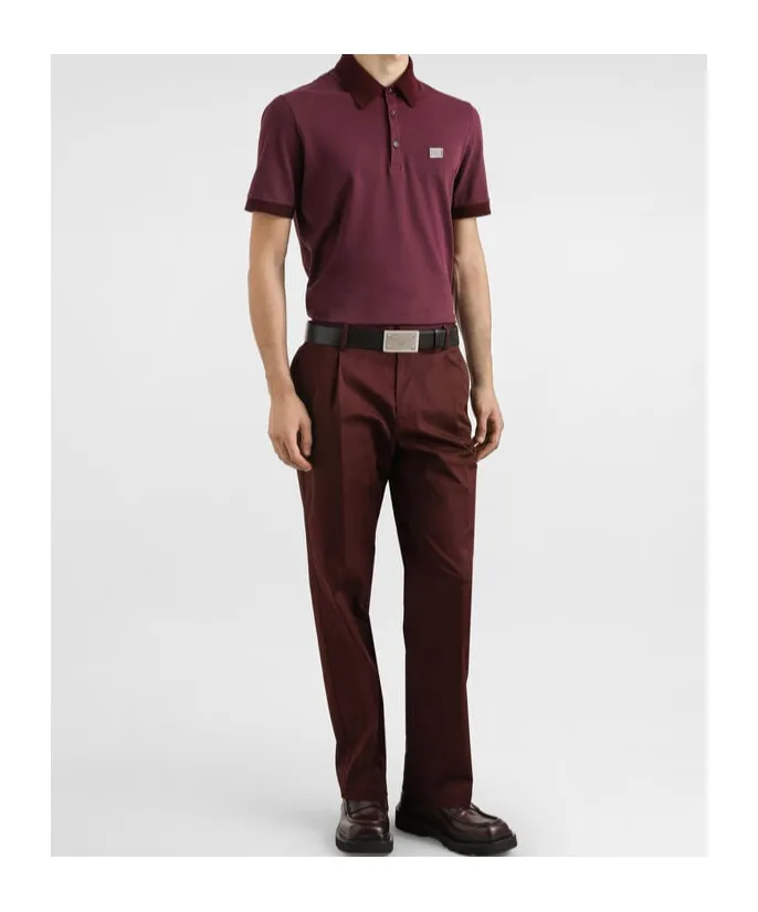 Logo Plaque Short-Sleeved Polo Shirt