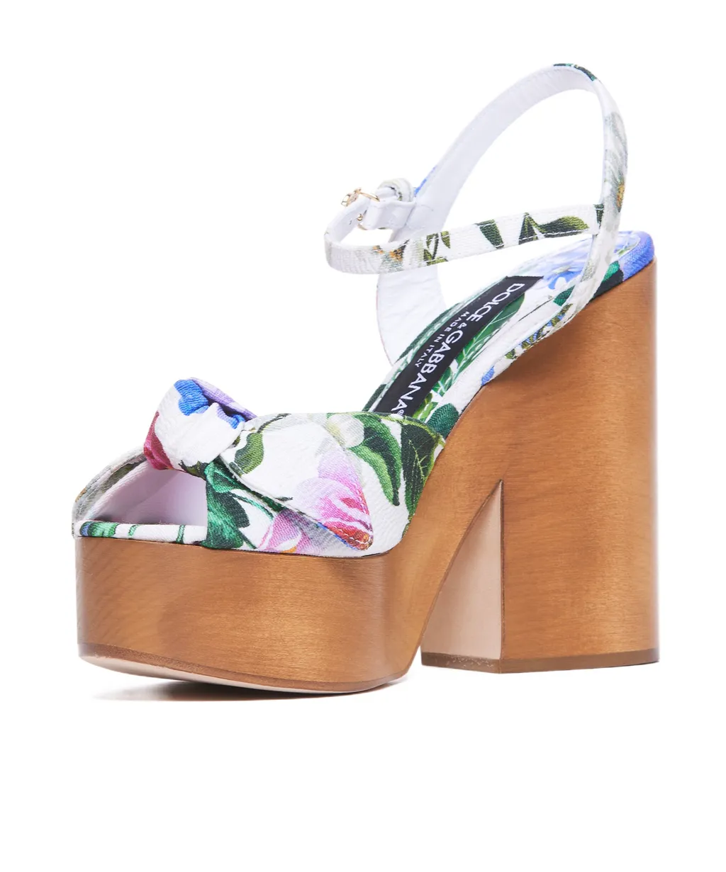 Floral Printed Platform Sandals