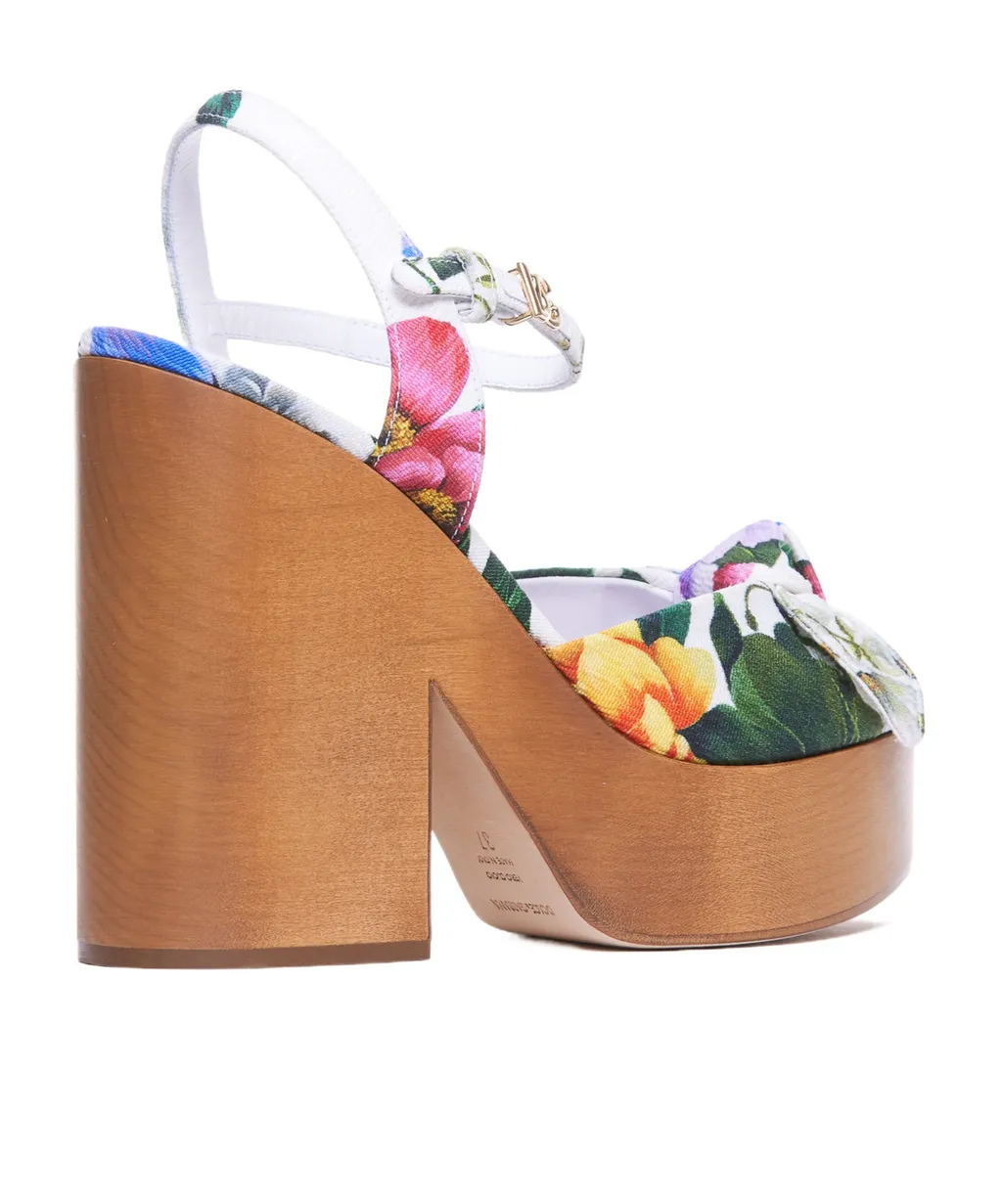 Floral Printed Platform Sandals