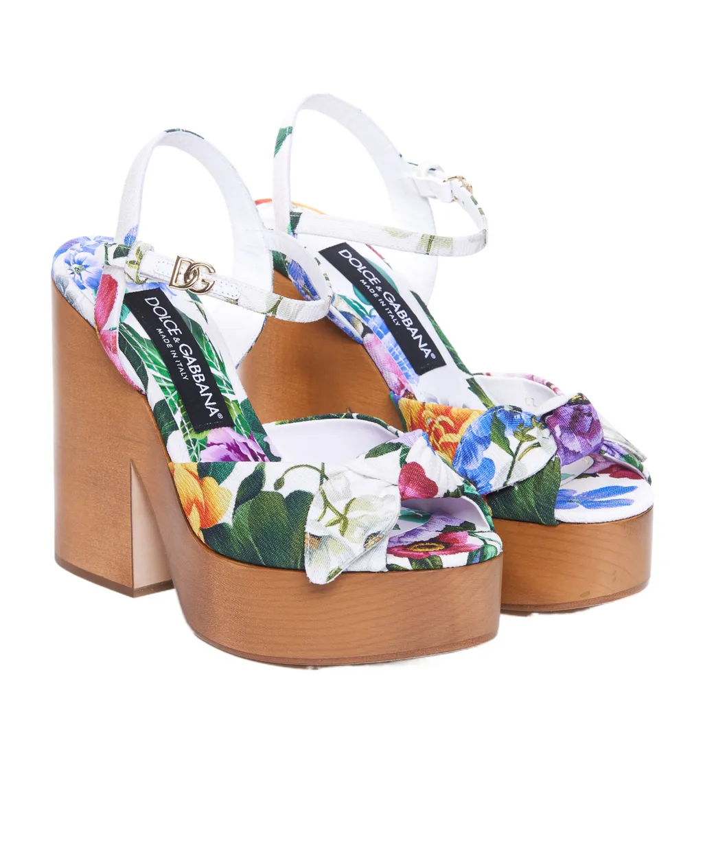 Floral Printed Platform Sandals