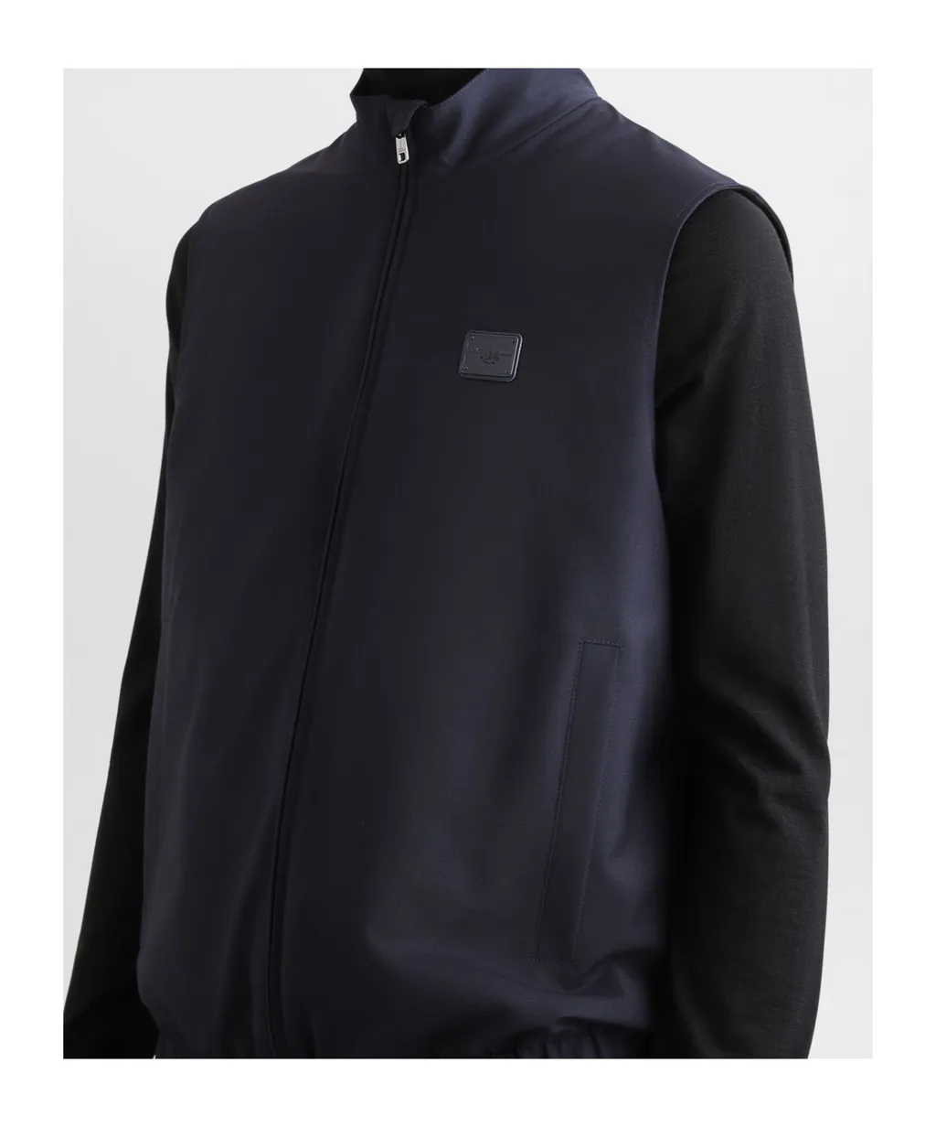 Logo Patch Zip-Up Sleeveless Vest