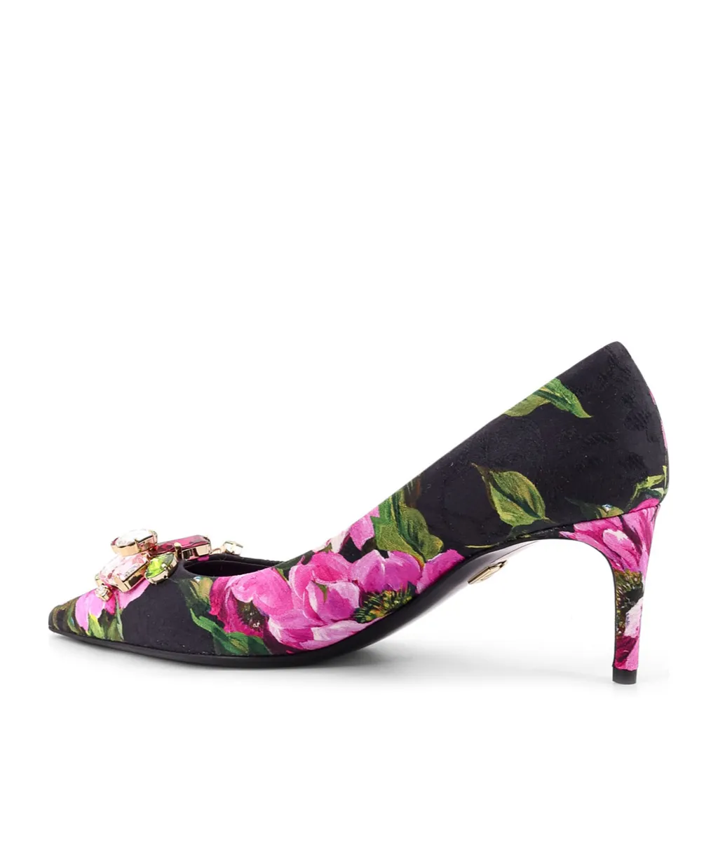 Floral Printed Pointed Toe Pumps