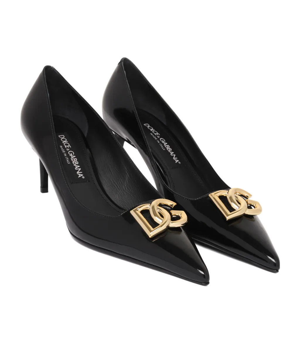 Logo Plaque Pointed Toe Pumps
